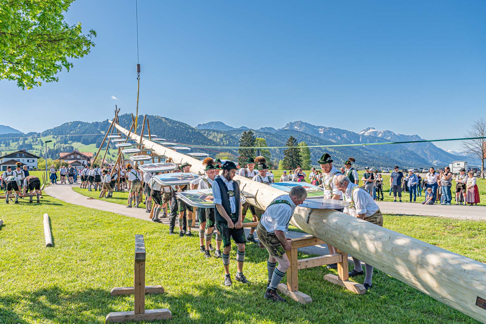 Event_Maibaum-Aufstellen in Buching